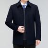 Winter Men's Woolen Woolen Coat Button Cashmere Windbreaker Middle-aged and Elderly Casual Dad Wear Down Bold Coat