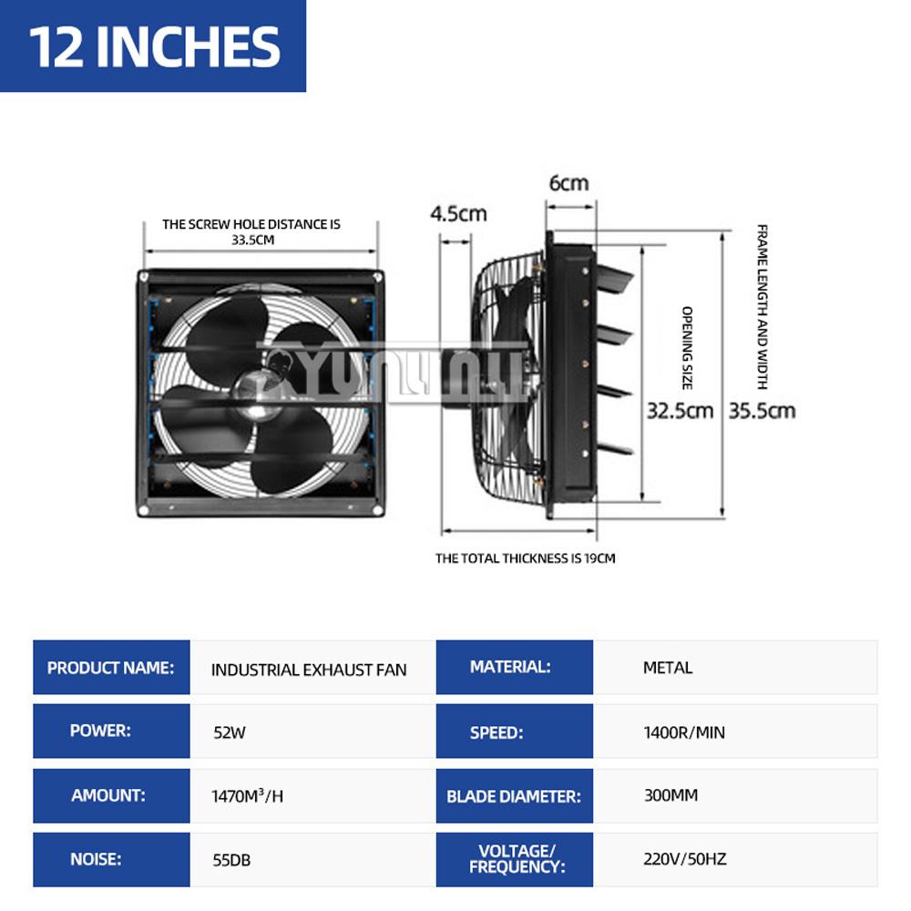 High-Speed Exhaust Fan Toilet Shutter Vent Fan Strong Ventilation Fan Extractor Aire