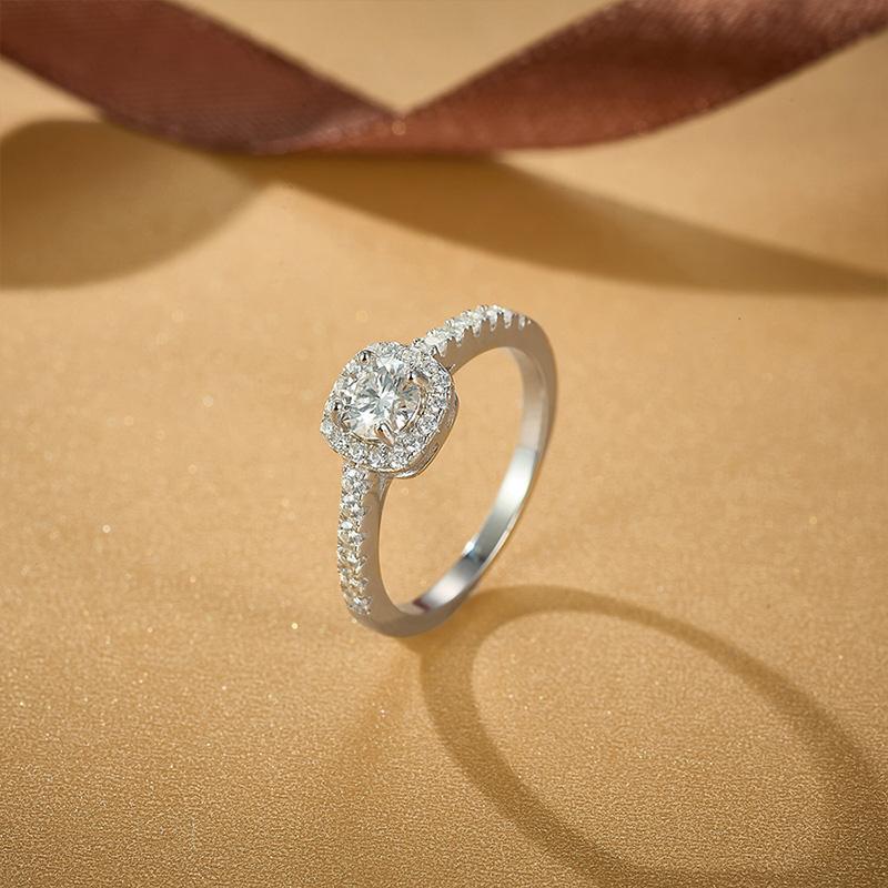 Кольцо с муассанитом, серебряные драгоценные камни 925 пробы, женские обручальные кольца