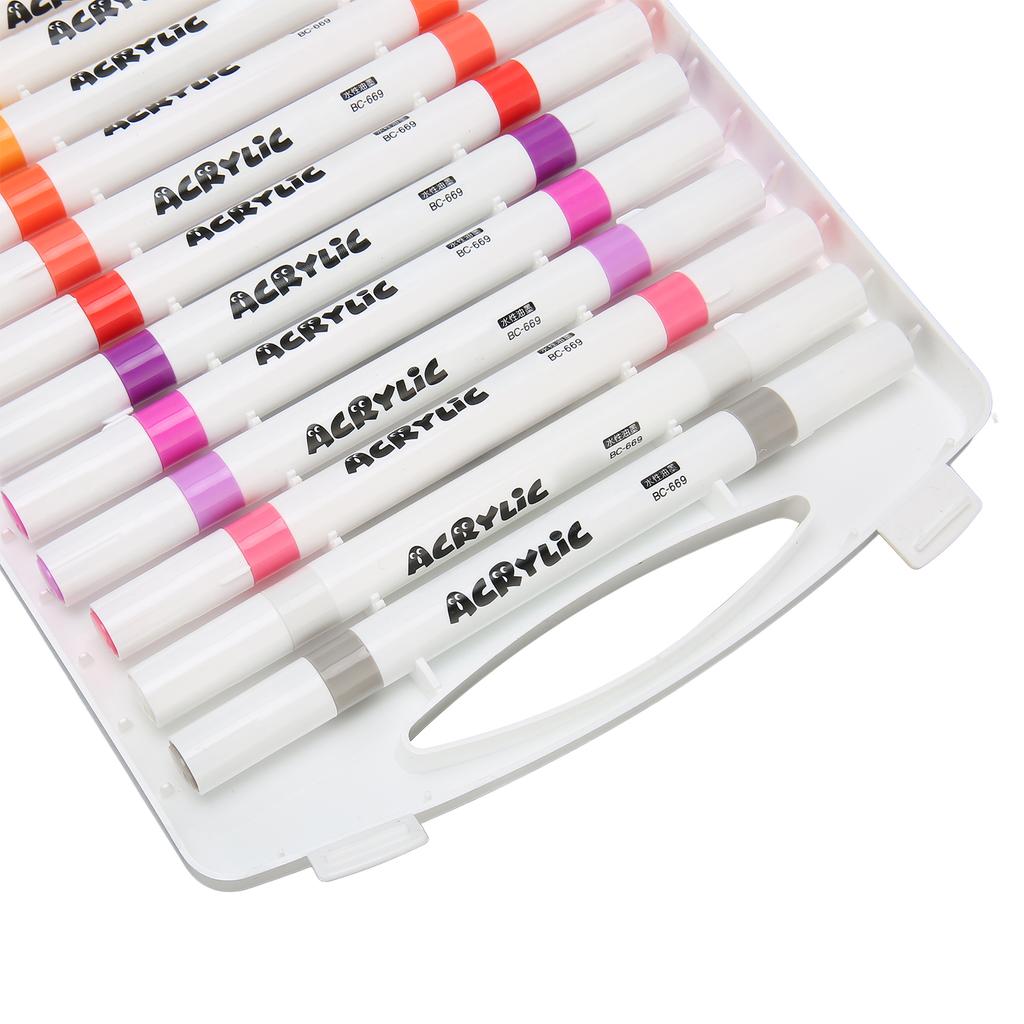 Dual Tip Marker Pen 24 Colors Quick Drying Waterproof Professional Marker Pens Acrylic Marker for DI