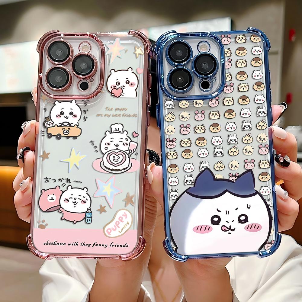 Милый чехол с покрытием Chiikawas для Samsung S26 S25 S24 S23 S22 S21 S20 FE Note20 Edge Plus Ultra 4G 5G, противоударный с подушкой безопасности