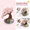Mini Plant Bonsai Building Block Flower Plant Cherry Blossom Tree Potted Bouquet Model Bricks Home Decoration Toy For Kids Gifts