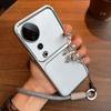 Роскошный чехол для телефона с большим окном и ремешком для Vivo V40, текстурированный корпус
