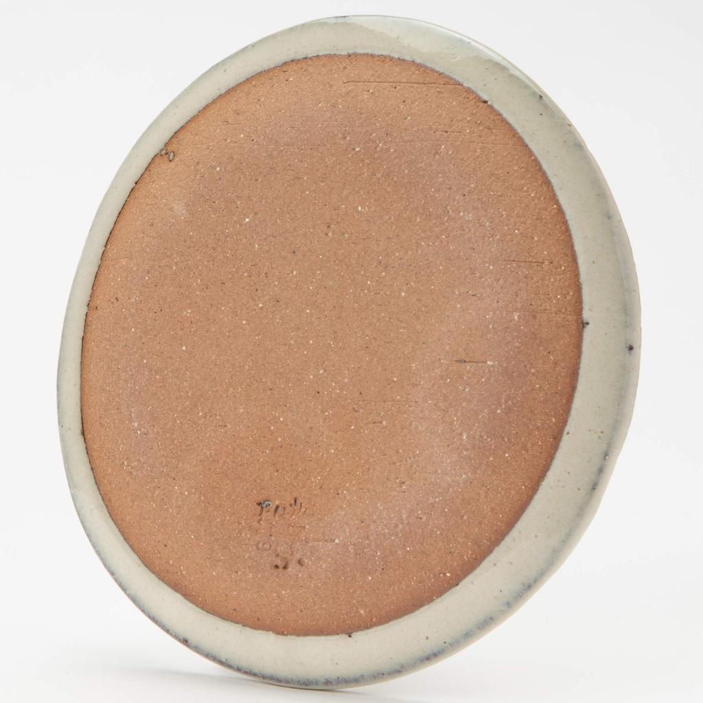 Marui Seito Shigaraki Ware Hechimon Тарелка с белой глазурью и ободком, диаметр 15 см, сделано в Японии, приблизительно. МР-3-3397