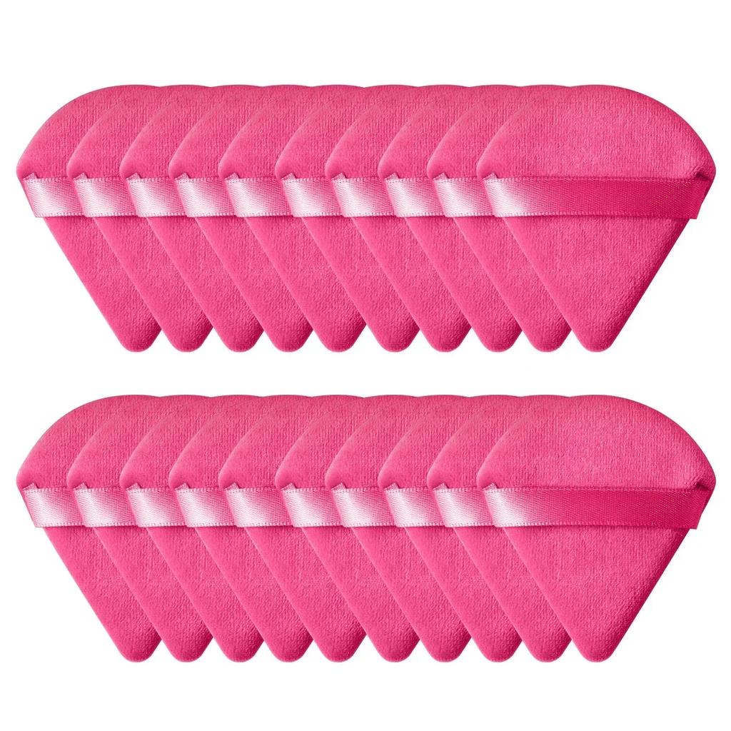 20/10Pcs Triangle Velvet Powder Puff Wet Dry Use Makeup Sponge Cosmetics Blender Makeup Foundation Beauty Tool Accessories