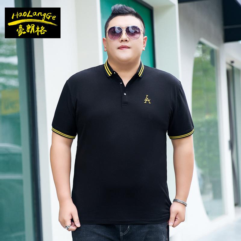 Новые толстые мужские рубашки поло больших размеров с простыми лацканами, повседневные футболки из ледяного хлопка с короткими рукавами