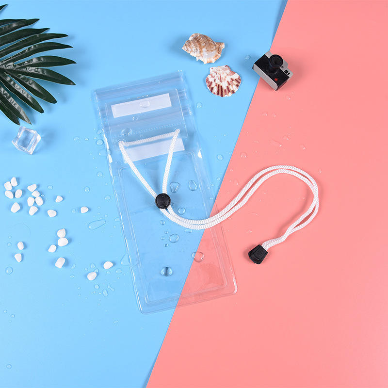 1PC Men's And Women's PVC Mobile Phone Waterproof Bag Transparent Touch Screen Cycling Phone Bag Neck Hanging Rainproof Swimming Bag