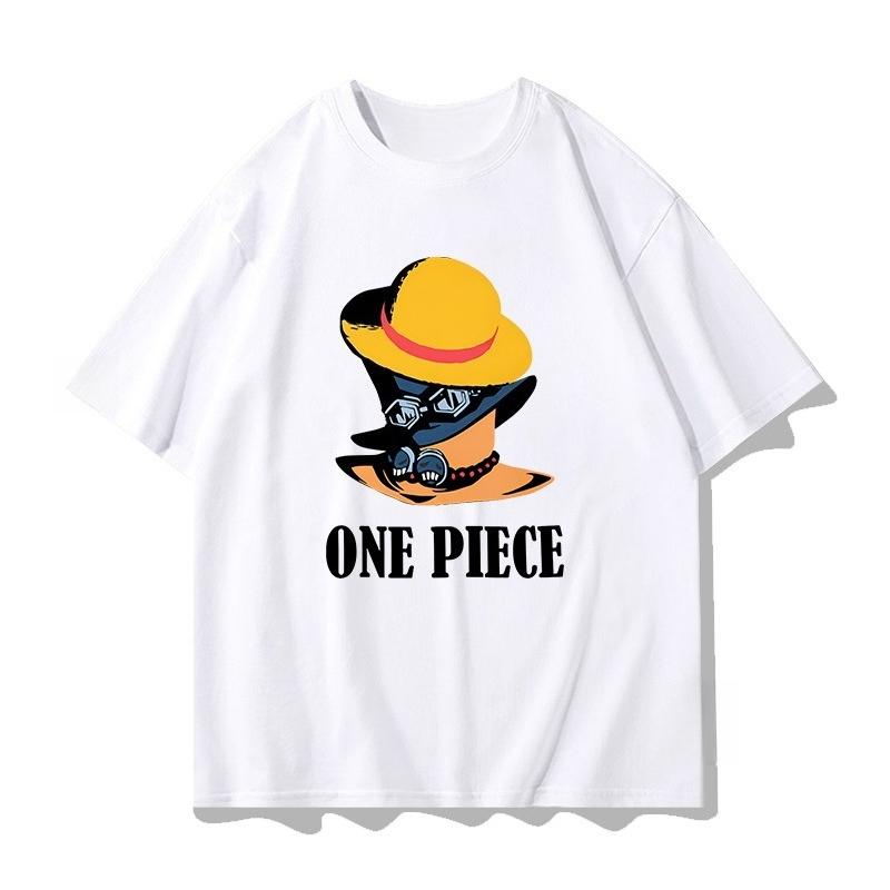 ONE PIECE Совместная футболка Мужская и Женская Летняя Периферийная Одежда Эйс Санджи Луффи Зоро Футболка с коротким рукавом Детская одежда