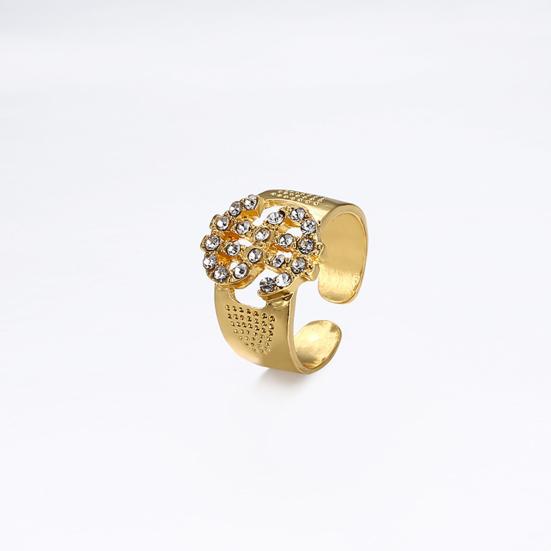 Унисекс Кольцо Горный Хрусталь Декор Знак Бедро Полированный Полый Наличные Хоп Богатство Регулируемый Открытый