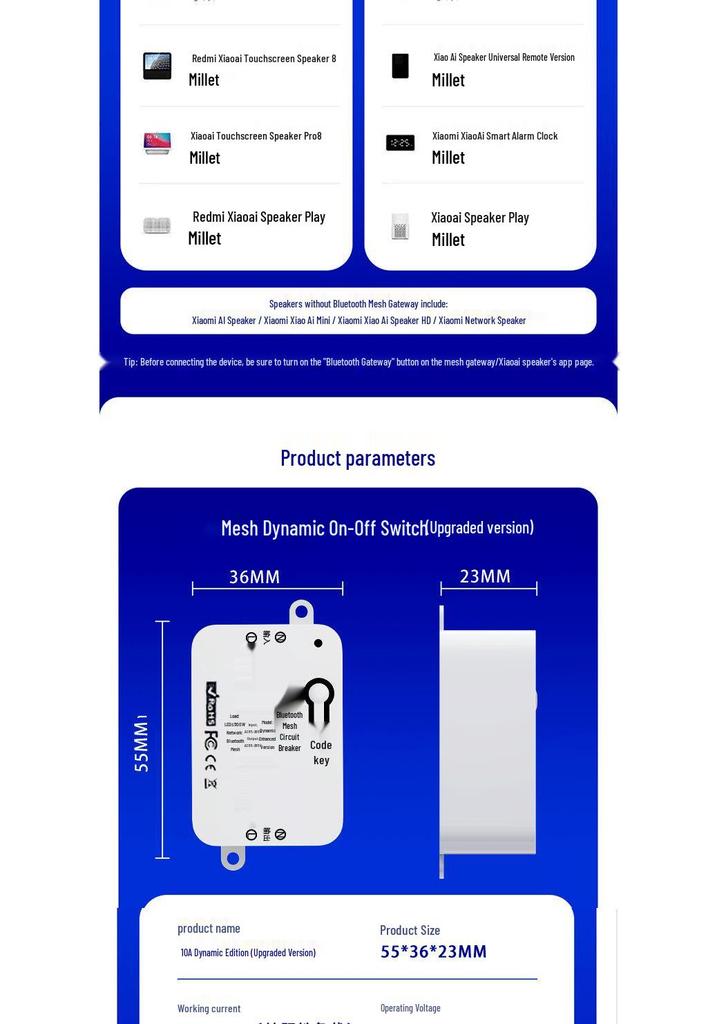 Smart Bluetooth Circuit Breaker with Voice Control and Timer, Compatible with Mijia App