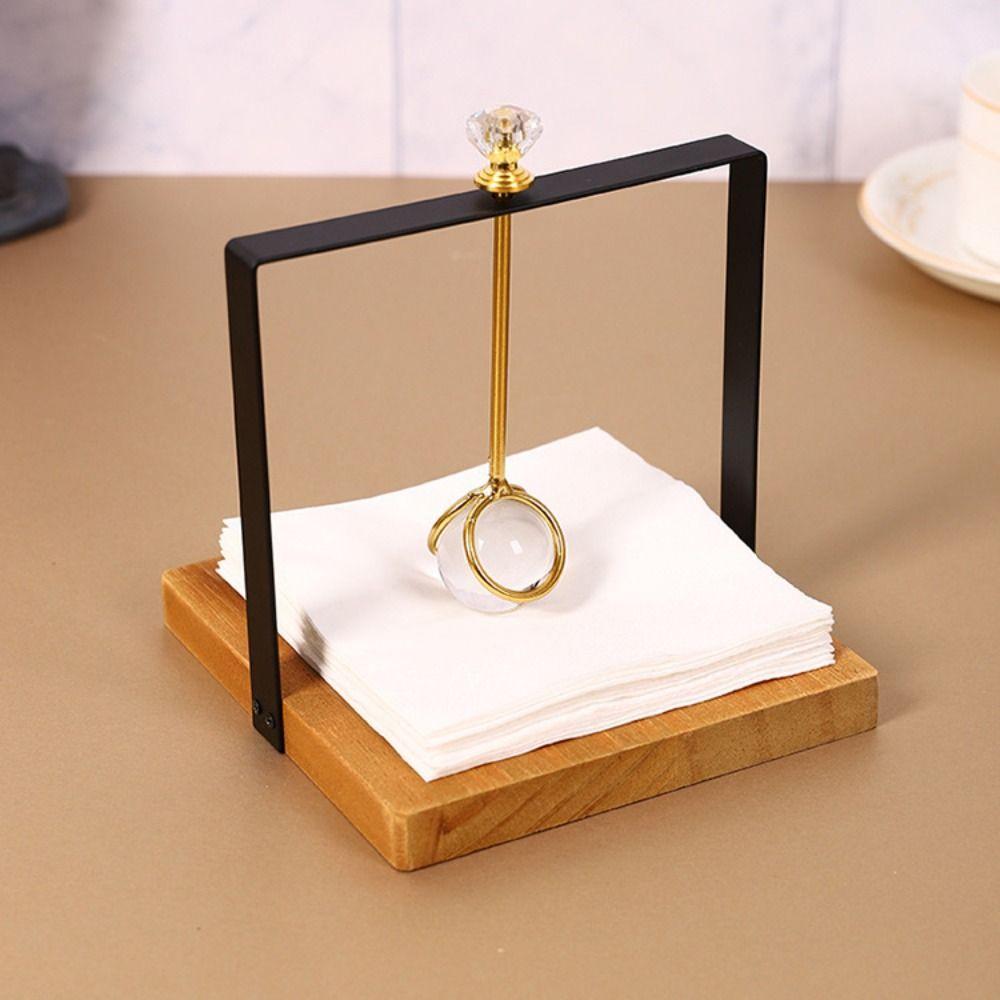 Light Luxury Metal Napkin Holder Creative Tissue Storage Box Tabletop Tissue Rack Restaurant