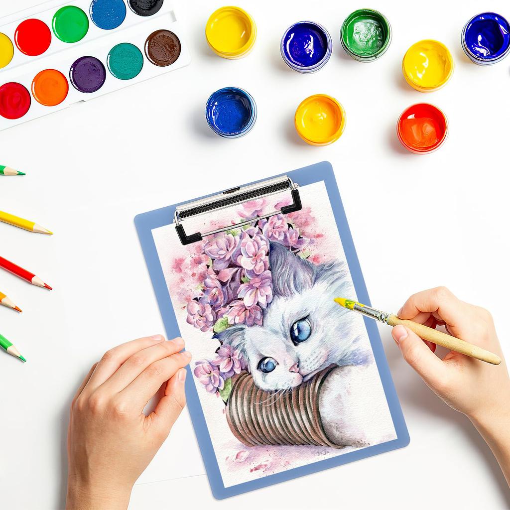 NUOLUX A5 Plastic Portable Clipboard Folders, Set of 10, 23x16cm, Profile Clipboards, Paper Holder Clipboards, Menu Clipboards, Office Supplies