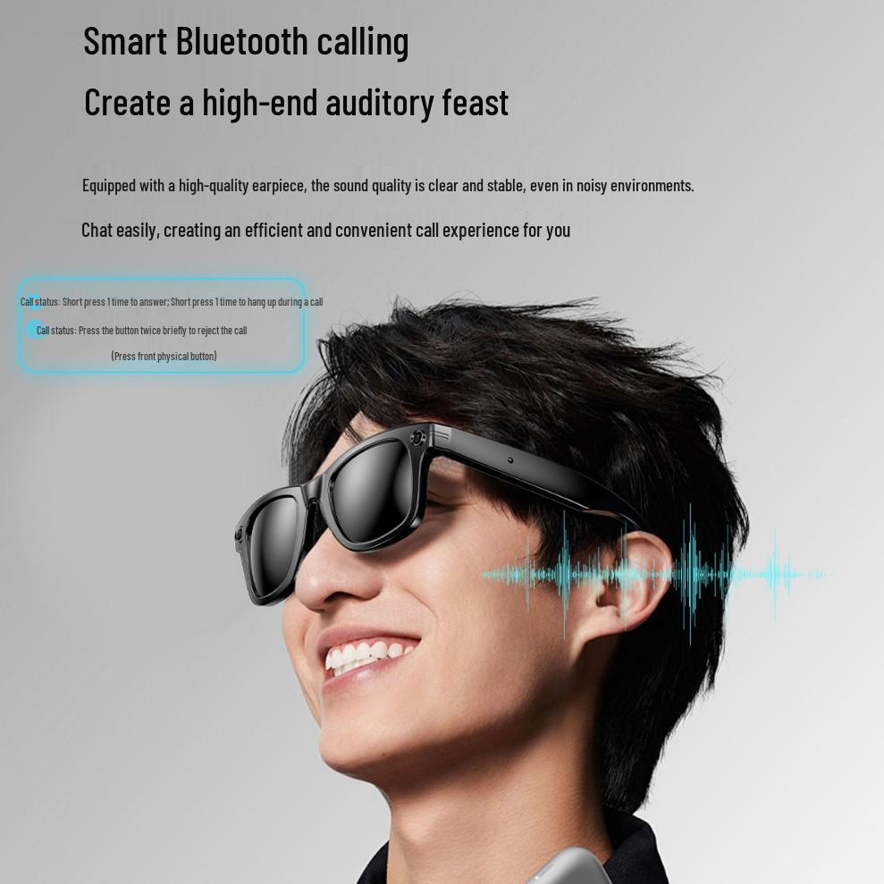 W600B Smart Glasses: Anti-Shake Photography, AI Translation, Object Recognition, Bluetooth Music.