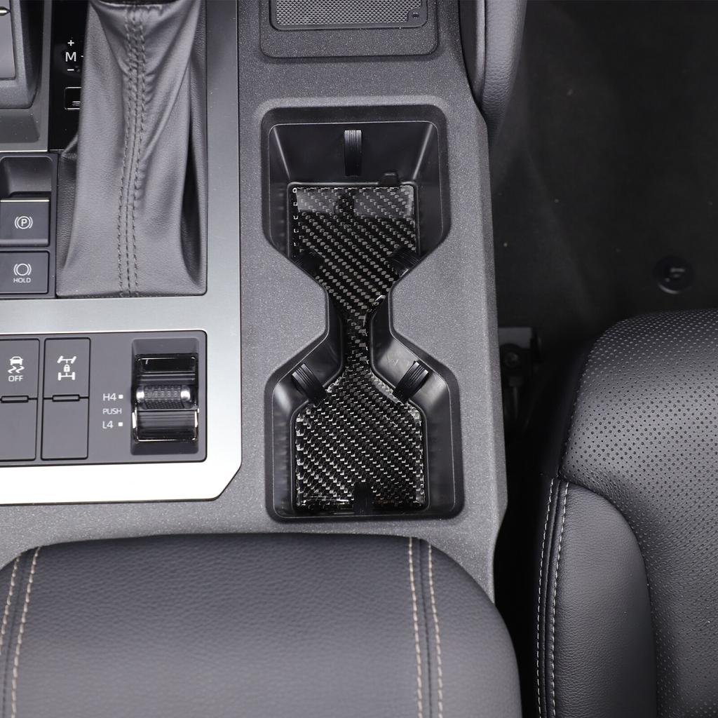 Soft Carbon Fiber Center Cup Holder Slot Mat For Toyota Land Cruiser LC250 24+