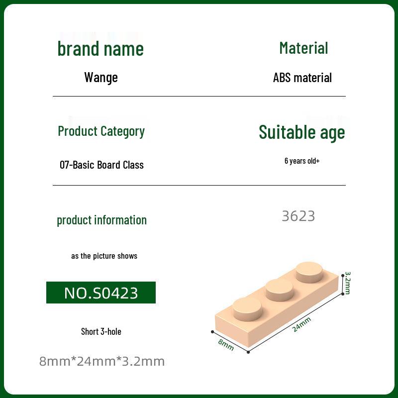 Wange 3623 Building Blocks: Compatible DIY Science Education Toy with Assembly Parts and Short 3-Hole Design