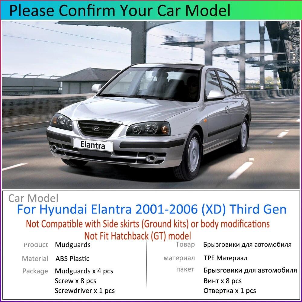 For Hyundai Elantra 2001~2006 XD 2002 2003 2004 2005 Car Fender Mudguard Mud Flaps Guard Splash Flap Car Accessories