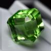Lab-Created Green Peridot Loose Gemstone 50.88 ct Cube Cut for Collection for Jewelry Designs