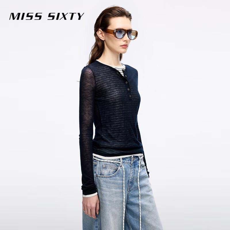 Miss Sixty Женская вязаная футболка-поло из искусственной многослойной шерсти, осень 2025 года.