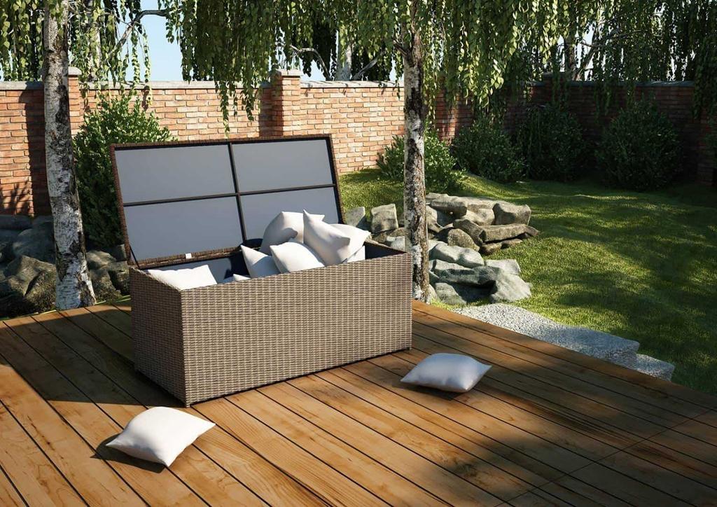 Skrzynia na taras scatola 200x82x74 1181l oltre royal piaskowa technorattan homms