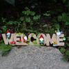 Dwarf Welcome Sign Resin Cartoon Dwarf Ornament Garden Gnome Letter Welcome Sign for Home Office