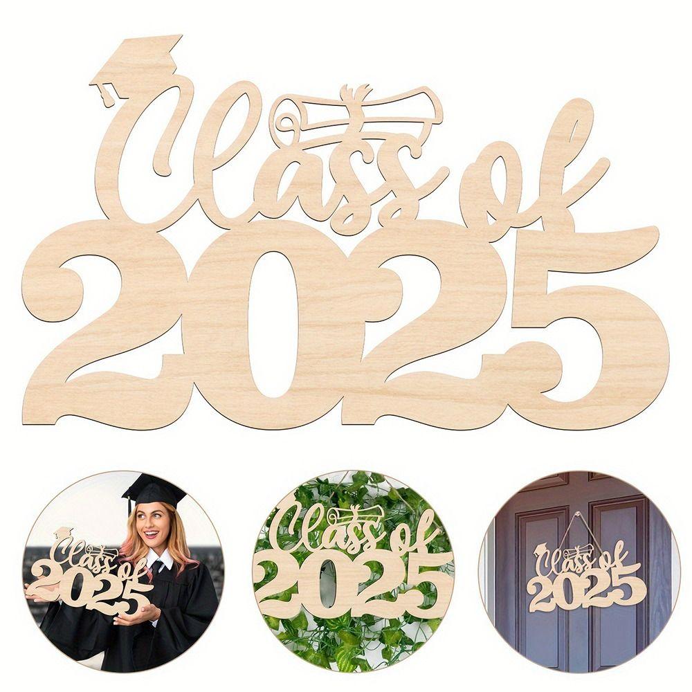 Деревянное праздничное украшение для вечеринки 2025 года Украшение для выпускного вечера Украшение для вечеринки