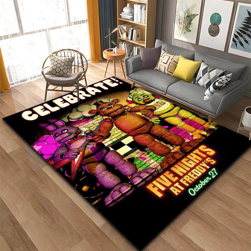 3D Ковер с рисунком FNAF-Five-nights-At-Freddys Большой ковер для гостиной, детской спальни, дивана, кухни Декор Нескользящий коврик Подарок