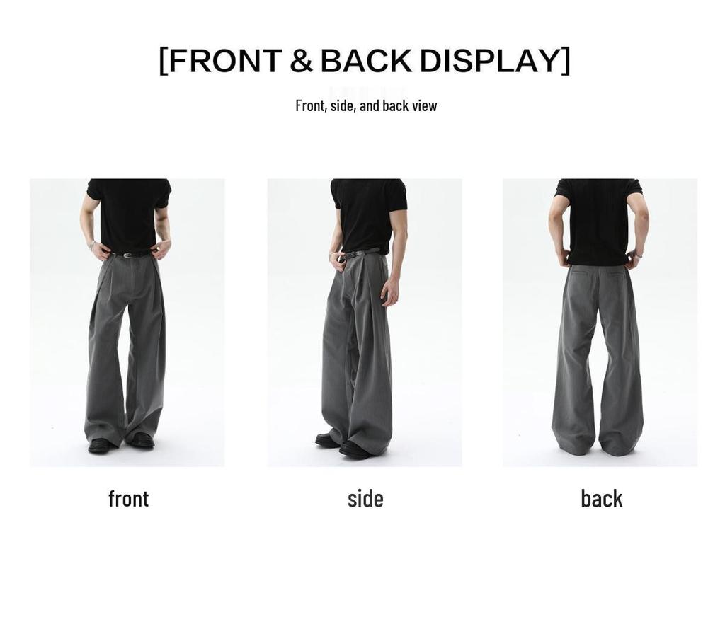 Ретро 3D Плиссированные Брюки А-силуэта - Мужские Повседневные Брюки Свободного Кроя в Американском Стиле