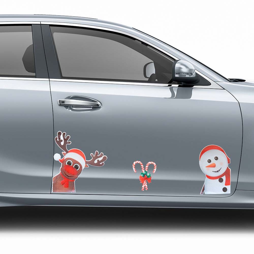 Внешние аксессуары, Стайлинг автомобиля, украшение, магнитная светоотражающая наклейка, рождественские наклейки из ПВХ