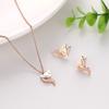 18K Rose Gold Necklace Women'S Titanium Steel Short Cute Little Fox Color Gold Necklace Collarbone Chain Item