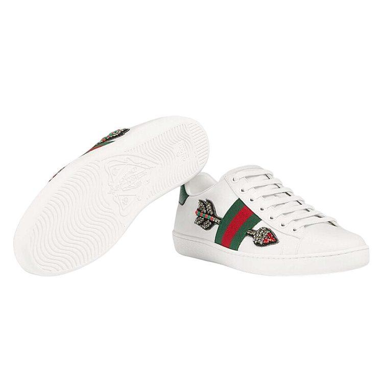 Gucci Женская обувь Ace с вышивкой 'Стрела' Женская 454551 A38G0 9064