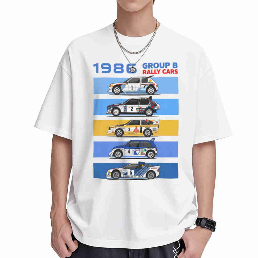 1986 Group B Rally Vintage Automotive Short Sleeve Tee 100% Cotton T-Shirt