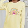 Топы для женщин Love Rainbow Print Round Neck с длинным рукавом Футболка Осенний повседневный тонкий пуловер Женский топ с длинным рукавом