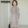 Winter Faux Mink Fleece Fur Coat Women Midi Stand Collar Faux Fur Jacket Thick Warm Loose Female Elegant Parka Outwear Plus Size