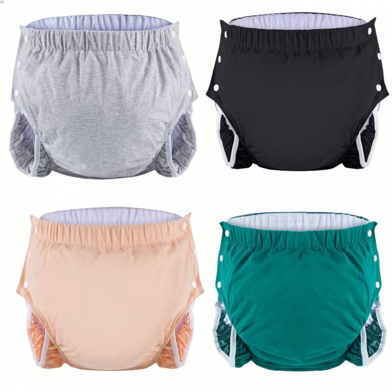 Reusable Cotton Incontinence Underwear Adults Men Women Washable Absorbent Briefs With Leak Protection