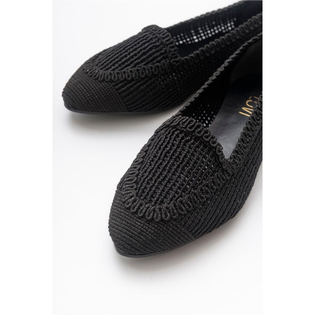 Женские кремовые вязаные балетки