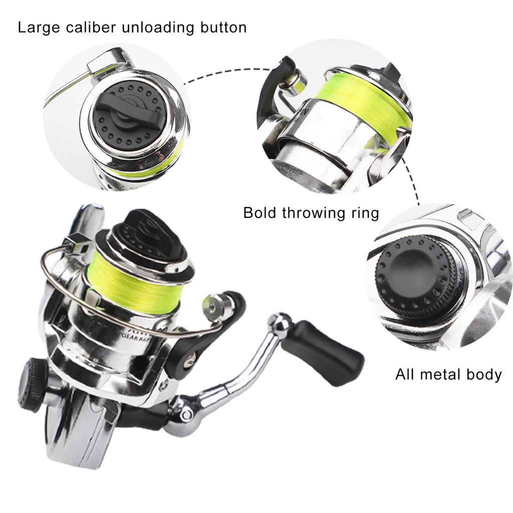 Телескопическая мини-удочка Puntos 1,6 м в форме ручки с металлическим колесом для спиннинговой катушки