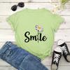 Women T Shirt Smile Daisy Print Tshirt Women Short Sleeve O Neck Loose T-shirt Ladies Summer Causal Tee Shirt Clothes