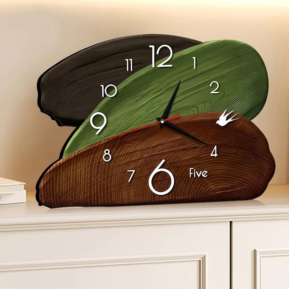 Винтажные Настольные Часы Украшение, Легкая Роскошь Дизайнерские Креативные Настенные Часы для Гостиной, Бесшумные Настольные Часы Декор для Дома