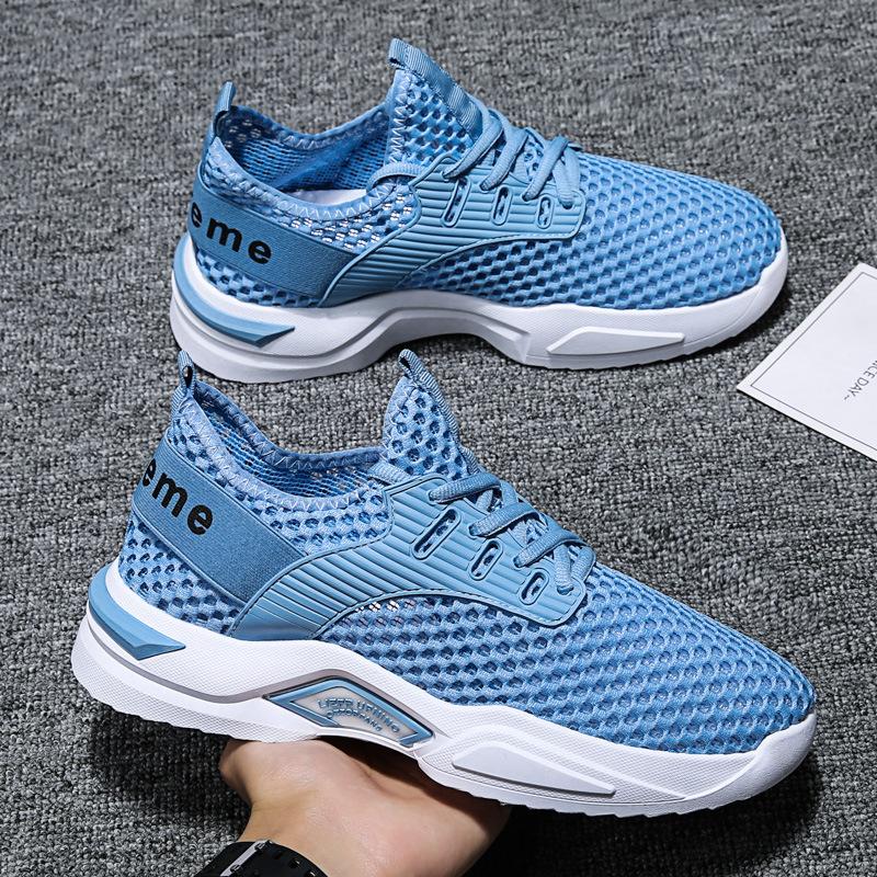 Сетчатые мужские туфли дышащие белые мужские кроссовки модные легкие черные большие размеры мужские повседневные туфли Zapatillas Hombre