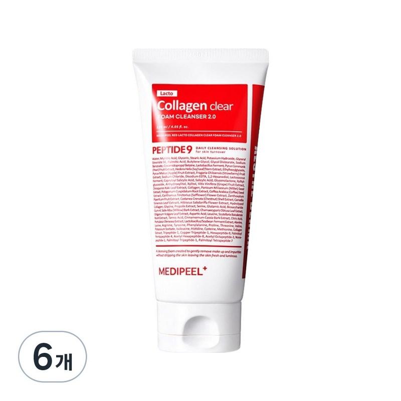 Medi Peel Red Lacto Collagen Очищающая пенка для умывания 2.0, 120 мл, 6 шт.