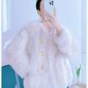 2024 новая куртка из искусственного меха женская хлопковая утолщенная зимняя имитация лисьего меха молодая пуговица плюшевый топ