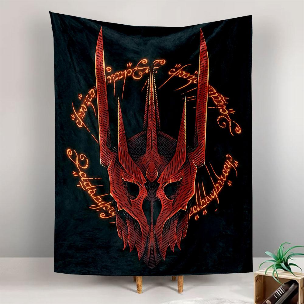 Lord of the Rings Eye of Sauron Tapestry Wall Hanging, Red Eye Fantasy Art, Epic Wall Decor for Bedroom Man Cave