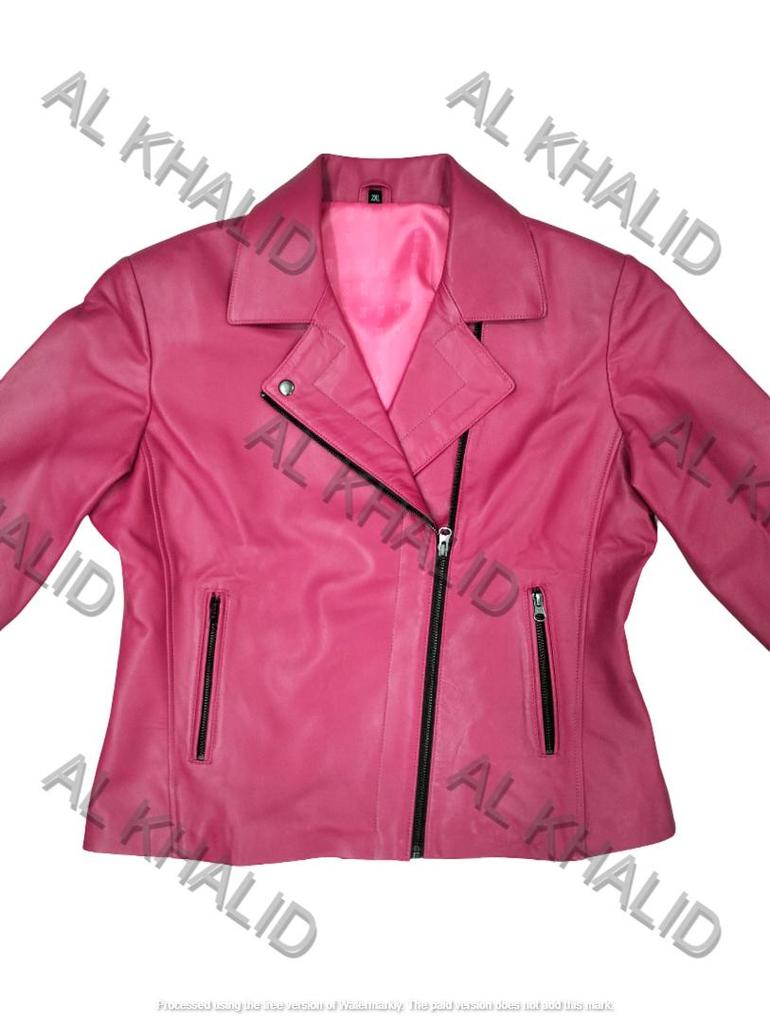 Настоящая мягкая овечья кожа мотоциклетный стиль розовая женская куртка байкер стильный