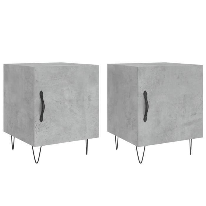 VidaXL Bedside Tables 2 Pcs Concrete Grey 40x40x50 Cm Engineered Wood 827557