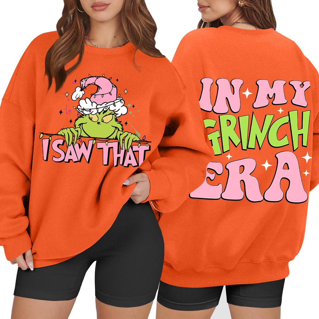 Women's Casual Fashion Long Sleeve Christmas Printed Round Neck Sweatshirt Top