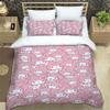 The My Melody cartoon-patterned three-piece bedding set, including a duvet cover and two pillowcases, is the perfect choice for