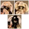 Warm Plush Bunny Scarf Soft Lop Ear Rabbit Hat Fashion   Outdoor
