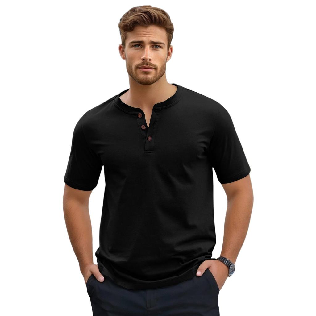 Мужская футболка с коротким рукавом на пуговицах