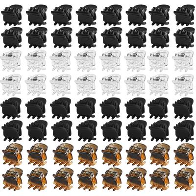 10 шт. Зажимы-крабы для волос для женщин 1,0 1,5 см Маленькие Черные Коричневые Прозрачные Пластиковые Мини-заколки Шпильки Аксессуары для укладки волос