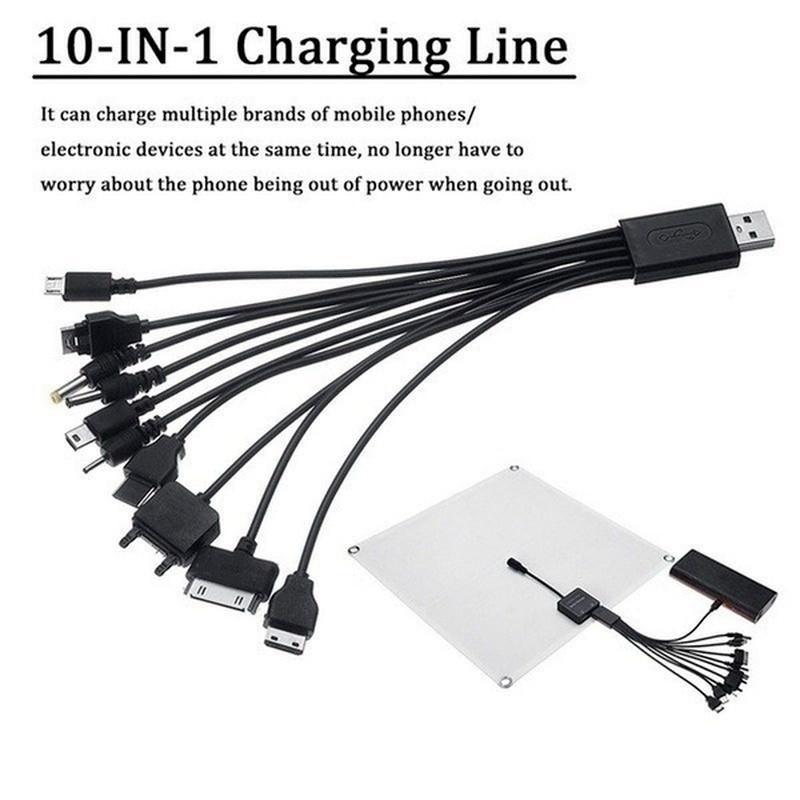 Два выходных USB-порта Солнечная зарядная панель USB-интерфейс для зарядки аккумулятора для дома/открытого кемпинга в автомобиле Водонепроницаемое солнечное аварийное зарядное устройство